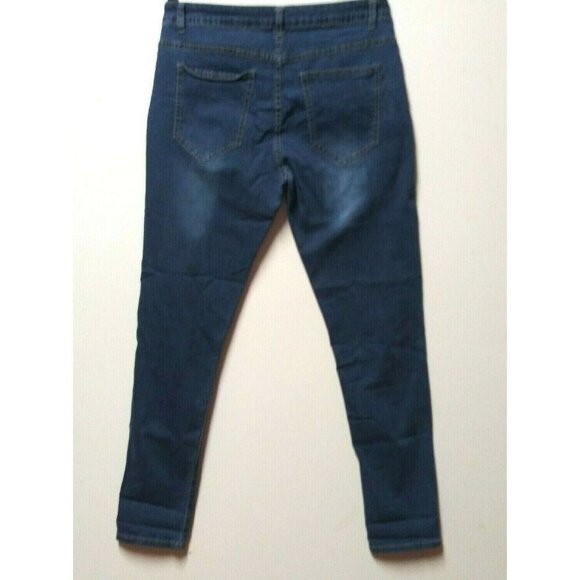 Vintage Skinny Jeans Womens 33W 30 inseam Boho stretch mid rise, medium wash EUC - Picture 2 of 8